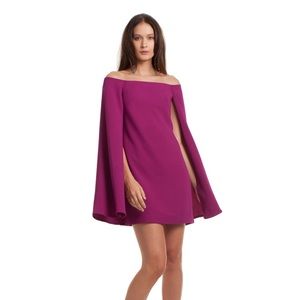 NWT Trina Turk Magenta Cape Dress, Size 2
